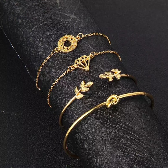 4pcs set bohemian gold color bracelet - Picture 2 of 4